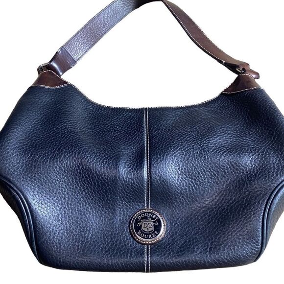 Dooney & bourke black/brown leather purse classic timeless elegant - Picture 2 of 9